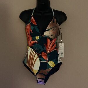 Floral Halter Women Swim One Piece